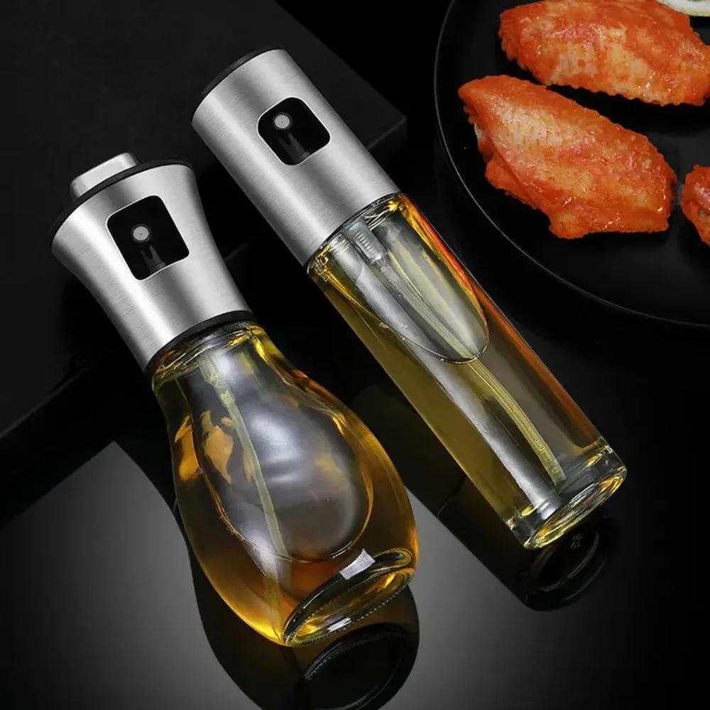 304 Stainless Steel Oil Cooking Kitchen Press Spray Glass Bottle for Restaurant Bottle Perfect for Healthy Cooking and Baking
