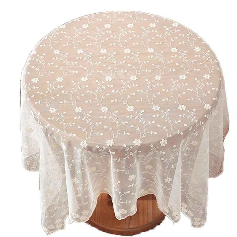 Elegant Lace Tablecloth French Style Rectangular Dining Cover Vintage Decorative TV Stand Dustproof Cloth
