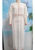 Cross-border Beach Cover-up: Lace Waist Cinching Cardigan with Large Skirt Hem and Sun Protection.