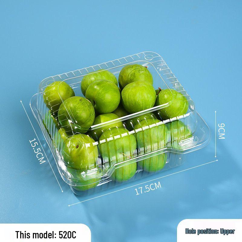 Clear Plastic Disposable Fruit Box with Lid for Strawberries