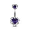 Belly Button Rings Stainless Steel Mixed Style Purple Zircon Dangle Hypoallergenic Navel Rings for Gift Giving