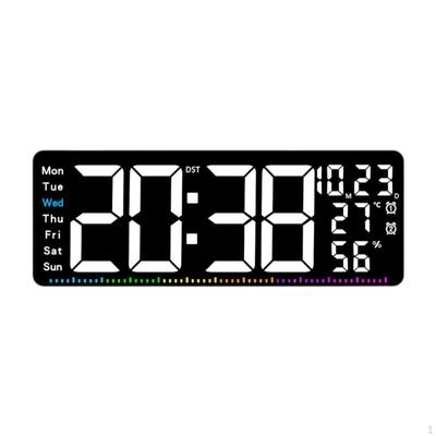 Digital Wall Clock Calendar LED Alarm Clock, for Indoor
