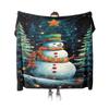 Tuniu Cute Snowman Print Blanket for Home Sofa Bed Room Decorative Throw Blanket Warm Cozy Gift