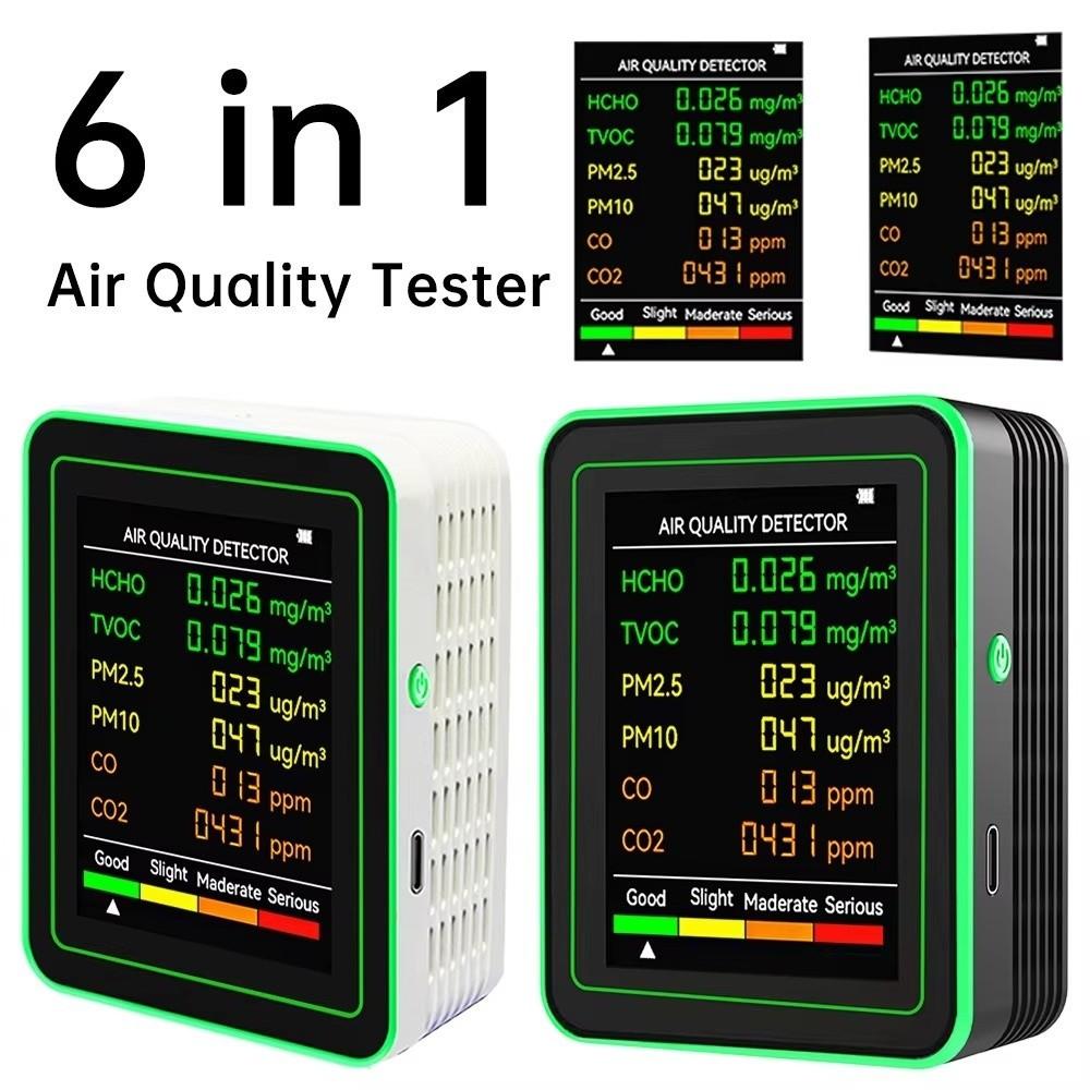 Automatic Display Air Detector 6 in 1 Carbon Dioxide Detector Air Quality Monitor  Travel