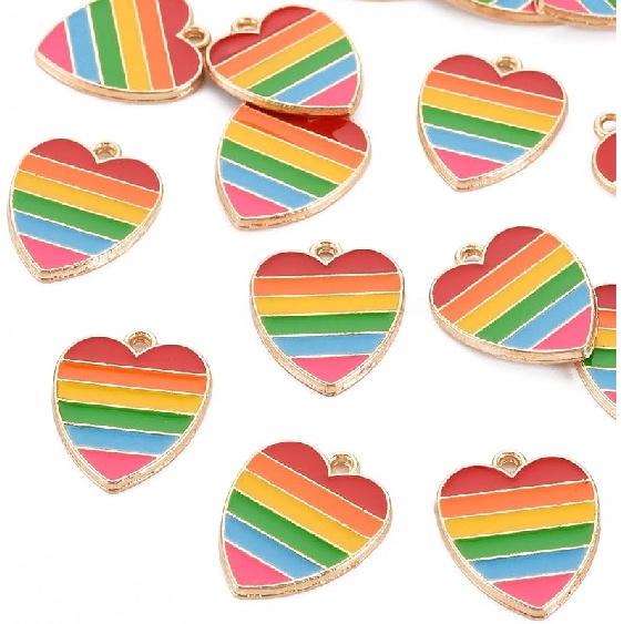 KitBeads 100pcs Enamel Red Heart Charms Mini Valentine's Day Love Heart Shaped Charms for Jewelry Making Bulk