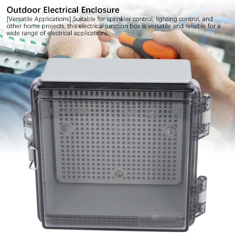 Waterproof Junction Box Transparent Hinged Cover IP67 ABS Plastic Electrical Enclosure With Mounting Plate For Outdoor