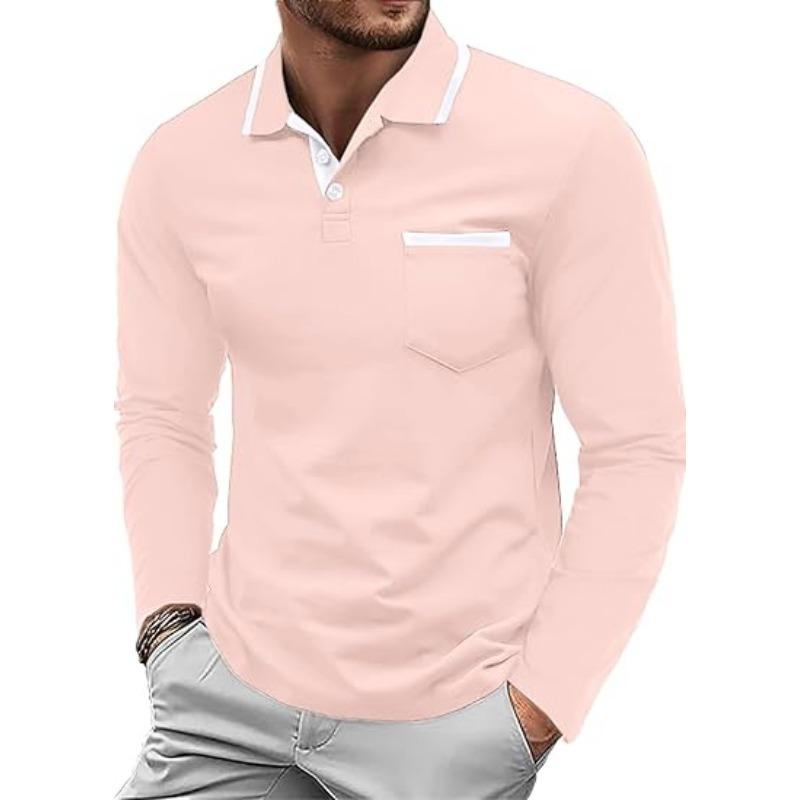 Askdeer Men's Polo Shirts Cotton Short Long Sleeve Polo T-Shirt Classic Casual Soft Golf Tee Shirts with Pocket