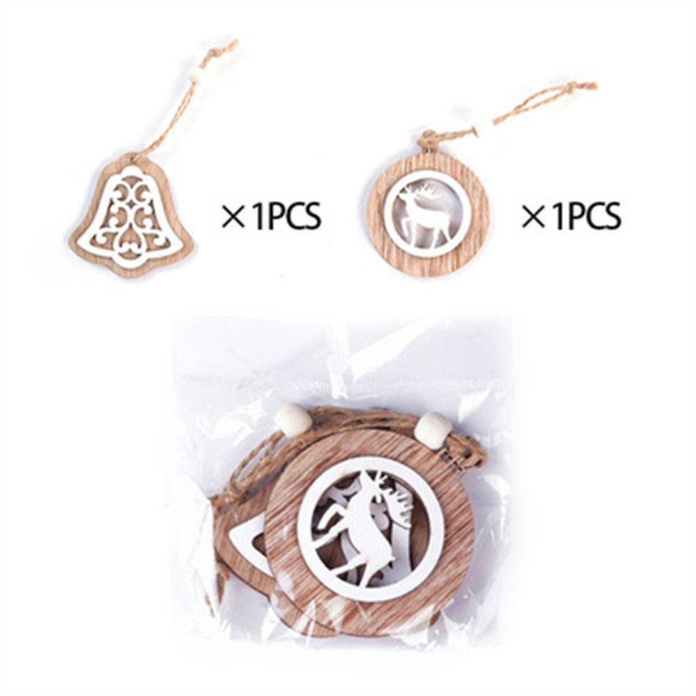 

Snowflake Angel Christmas Decoration Kids Gifts Wooden Hanging Pendants Christmas Tree Ornament D