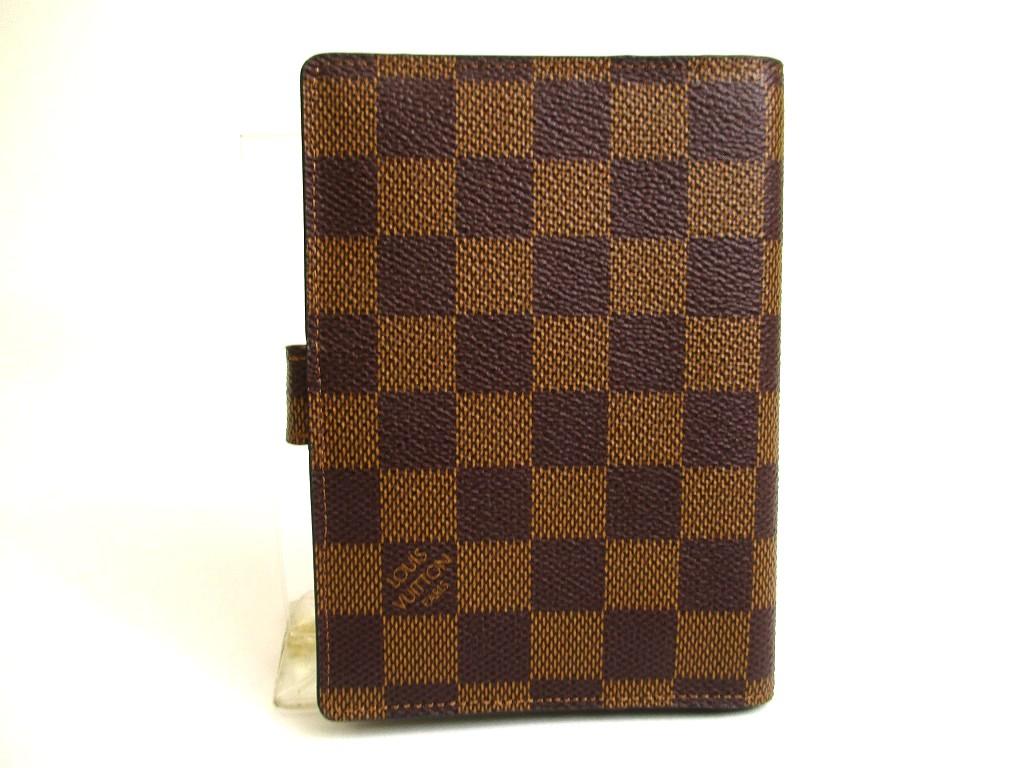 Authentischer LOUIS VUITTON Damier Leder Dokumentenhalter Kleiner Ring Terminplaner Hülle #b034 Vom Verkäufer überholt