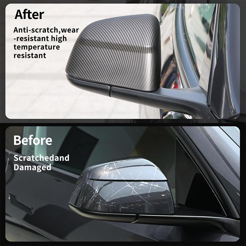 QPPU3 For Tesla Model Y Juniper 2025 2026 Rearview Mirror Cover Car ABS Side Mirror Cover Exterior Accessories(not fit Standard)