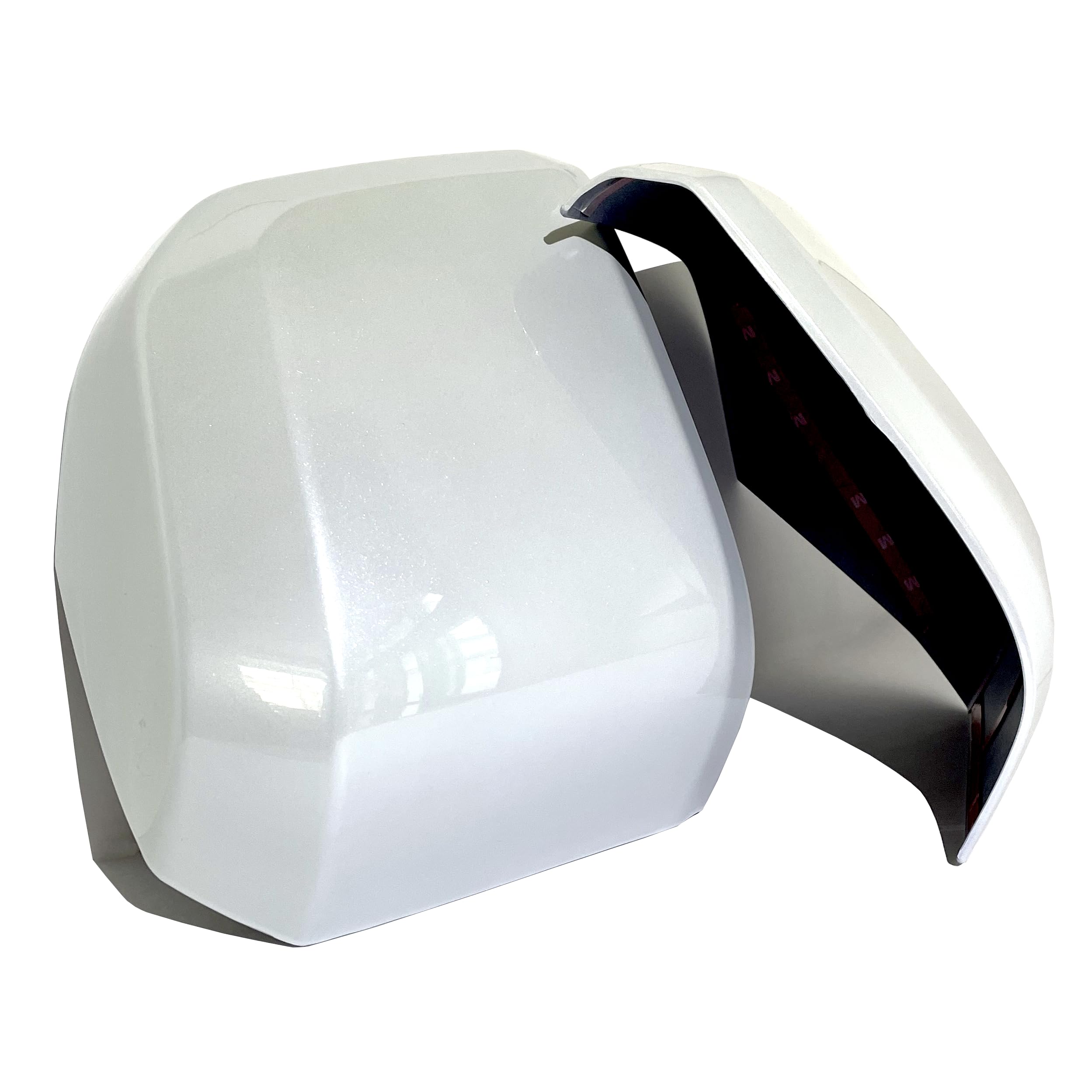 

Flatland Hiace 200 Series 6th Generation Door Mirror Covers with Available in 5 Colors Color 070 White Double-Sided Tape, (Original Pearl)