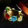 LED Flower Wreath Headband Light Up Peony Flower Crown Hairband Shining Headwear For Wedding Party Beach Hair Accessories