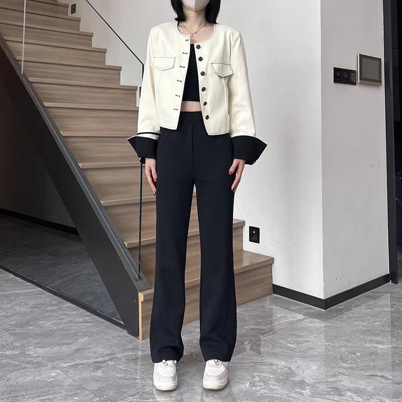 Women s High-Waist Drapey Wide-Leg Sweatpants - Spring/Autumn 2026 Collection Medium чёрный