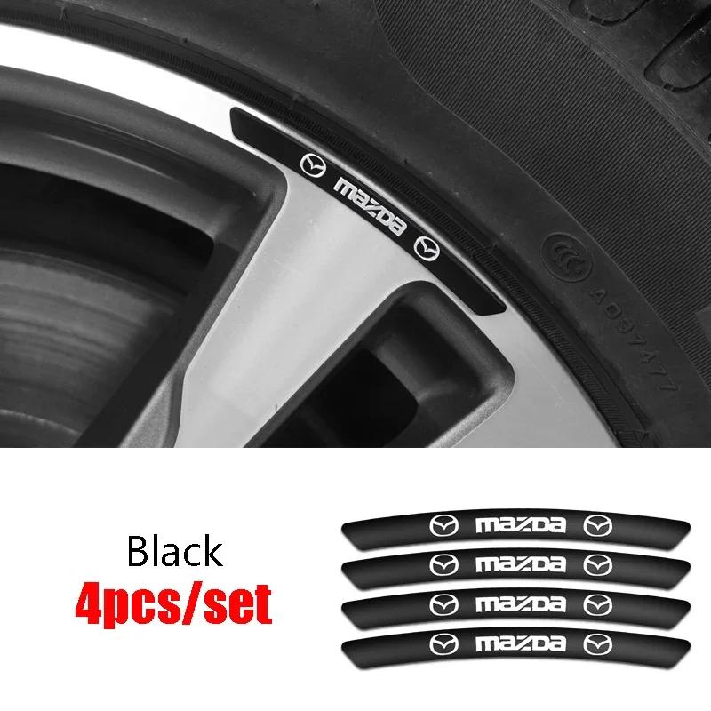 

2025 Hot For Mazda Emblem 5 6 RX8 RX7 MX3 MX5 CX9 CX7 CX5 MX3 MX5 Atenza Axela Protege Speed 4PCS Car Wheel Tire Side Sticker Ac чёрный