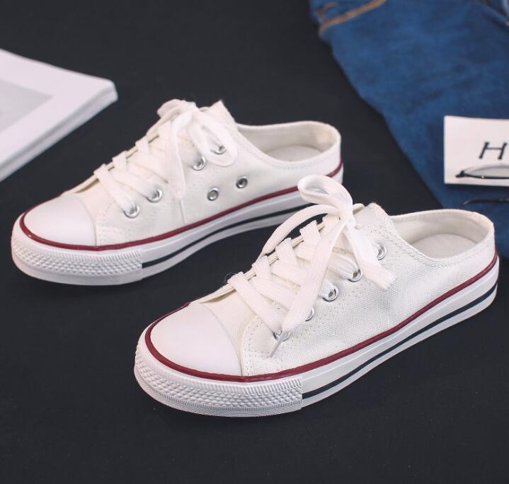 

Women Canvas Shoes Low Slip-on Sneakers Female Flats Summer Slippers Casual Sneakers Spring Summer Loafers C692 35 бежевий