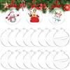 3.5" Clear Acrylic Christmas Ornament,Blank Christmas Bauble Tree Decoration Stocking Name Tag,Holiday Tags,Gift Tag