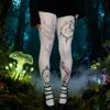 Whimsy Cute Printed Opaque Tights Stockings for Women Japanese Elegant Gothic Grunge Patterned White Pantyhose Leggings
