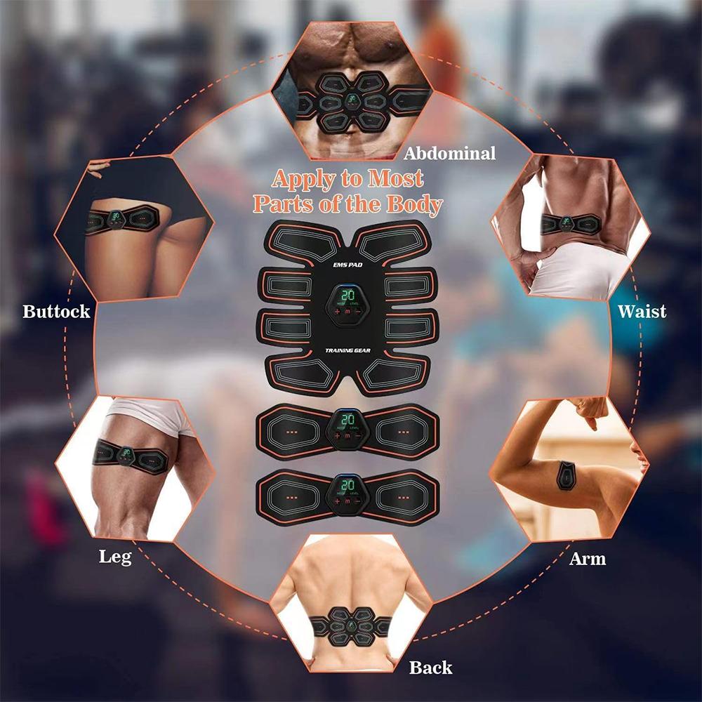 New Display Screen Abdominal Muscle Patch Fitness Equipment EMS Home Muscle Exercise Training Abdominal Fitness Device