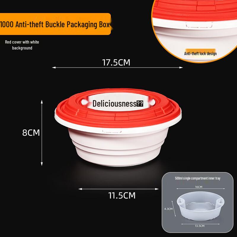 Handun Round Plastic Takeout Container with Inner Tray