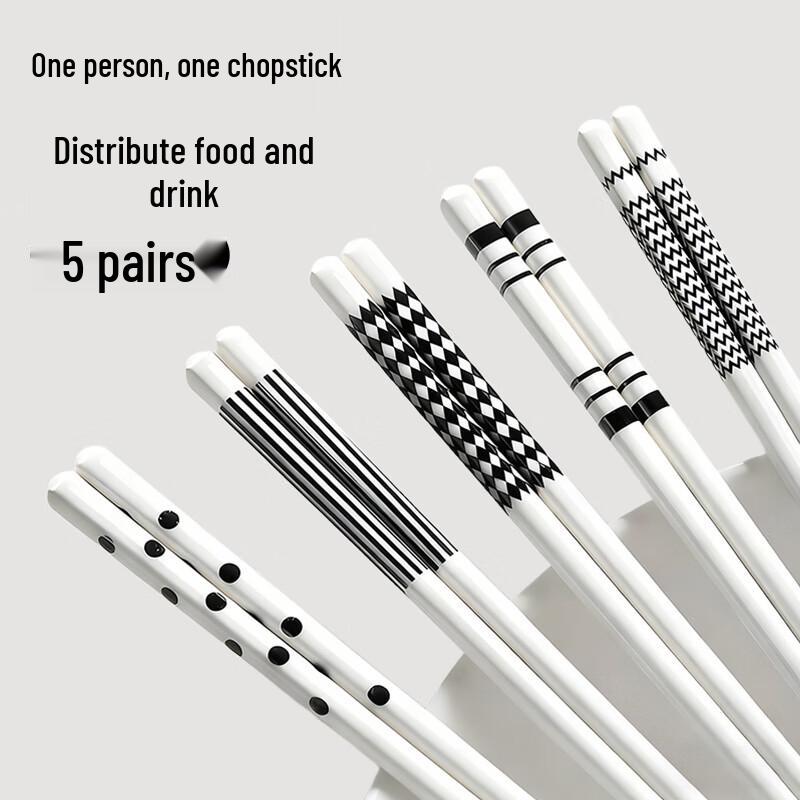 Hepburn Style Ceramic Chopsticks Set 5 Pairs