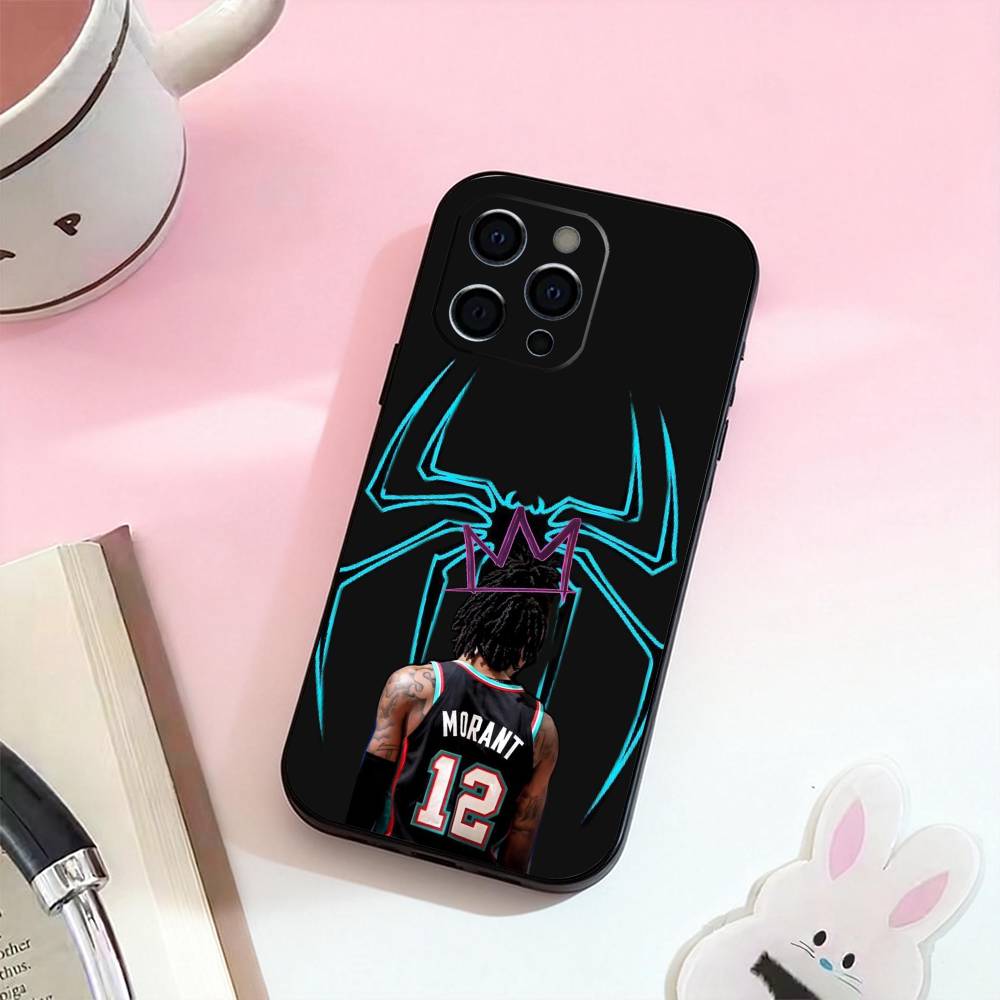 Basketball J-Ja M-Morant 12   Phone Case For iPhone 17,16,15,14,13,12,11 Plus,Pro Max,Soft Silicone Black Cover