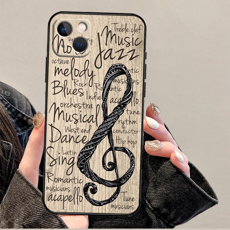 Music Note Musical Treble Clef Case For iPhone 12 13 Mini 11 14 Pro Max XS X XR Plus 15 16 Pro Max Cover