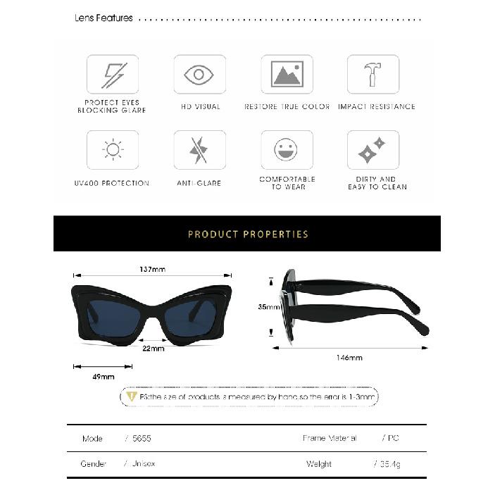 Cool Square Frame Sunglasses, Outdoor Stage Performance Sunglasses, Unisex Eyewear