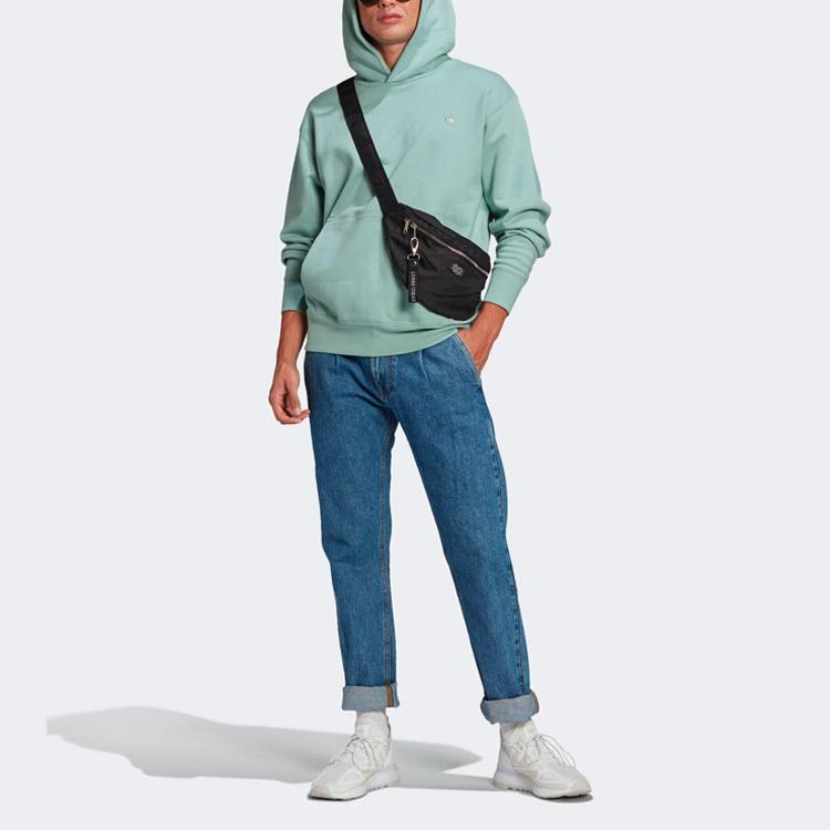 Adidas Originals Solid Color Sports Hoodie Men Tops Light-Green GN3382