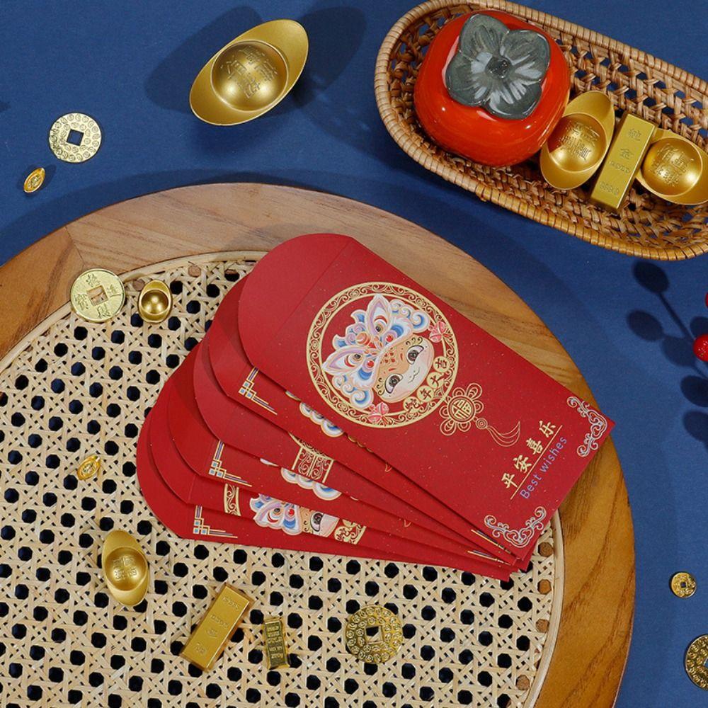 6pcs Chinese Style New Year Money Pocket Traditional Lucky Money Packets  Lunar New Year Gifts