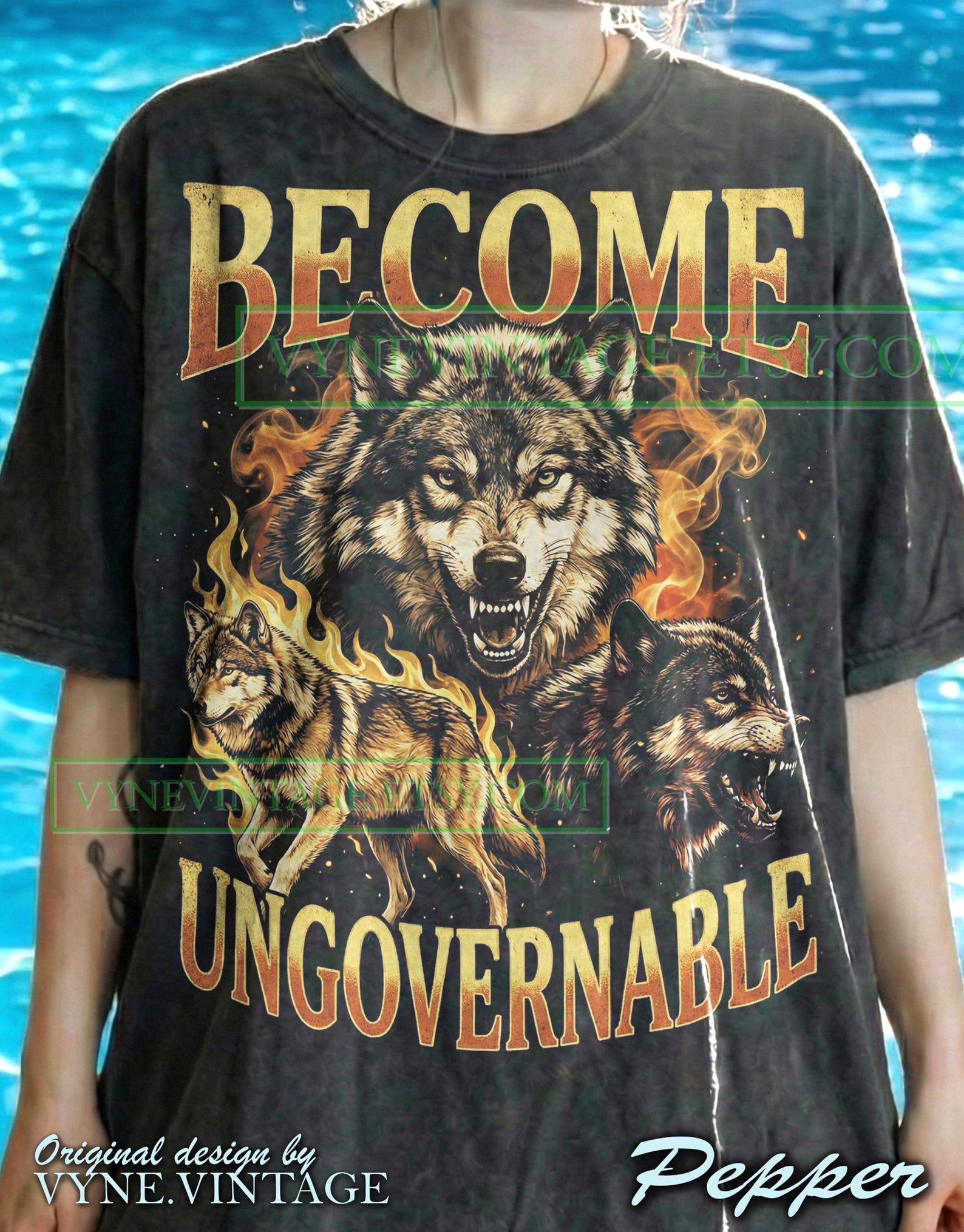 Become Ungovernable Wolves Comfort Colors® Tshirt, 90S Graphic Tees, Retro Wolf Pack Sweater, Dark Fire Tanktop, Grunge Y2K Animal Gift 2XL