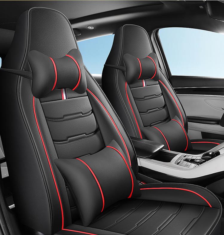 Universal Full Leather Sport Car Seat Cushion Cover - All-Season Fit