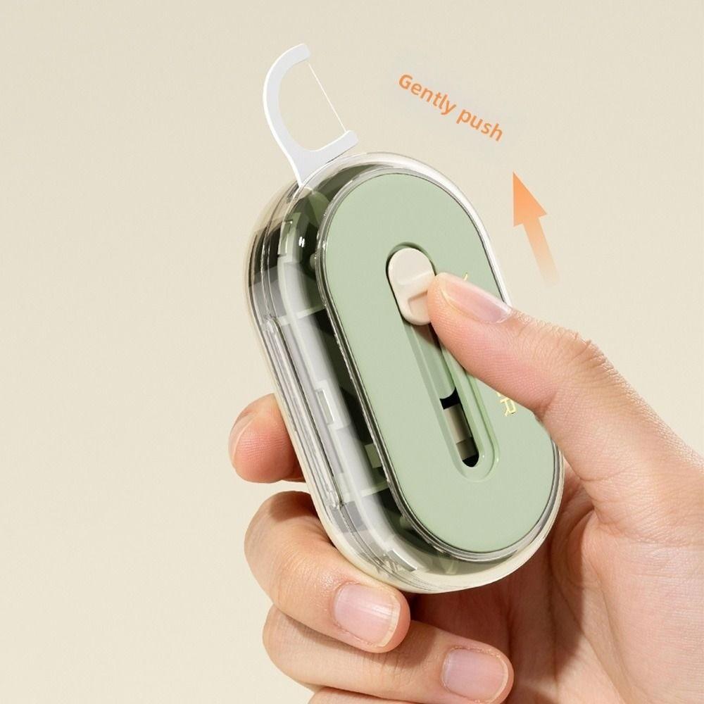 Slide Mechanism Dental Floss Dispenser Automatic Pop-Up Dental Floss Case Travel Toiletry Storage