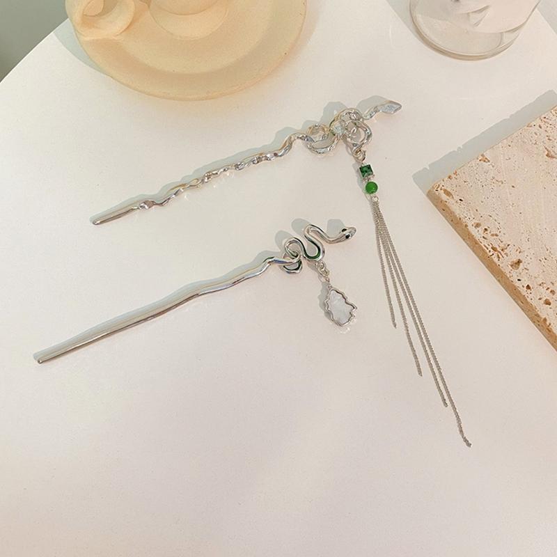 Zarte schlangenförmige Haarnadel im chinesischen Stil, Haarstab, Legierung, Haarnadel, Stäbchen, Chignon-Nadeln für Haar-Styling-Zubehör
