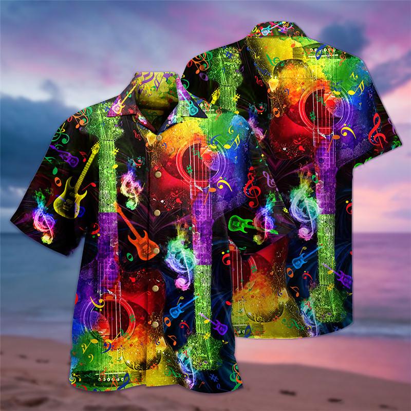 2026 Summer Loose Breathable 3d Print Trendy Cool Fashion Hawaiian Shirts Beach Party Tops Short Sleeves Men's 5XL