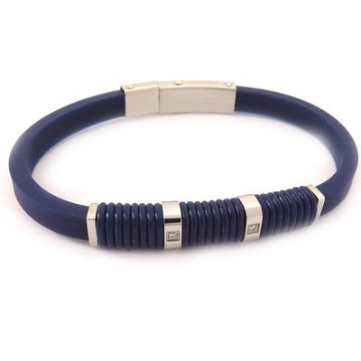 [K9360] - Navy 'Coloring' Silicone Bracelet