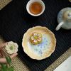 Oil Painting Style Hand-painted Ceramic Pot Bearing Kung Fu Tea Set Dry Brewing Plate Tea Ceremony Flower Mouth Tea Point Plate