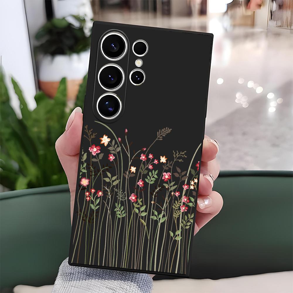 Amazon popular retro plant small floral Samsung S61ULtra mobile phone case S22 + all-inclusive protective case