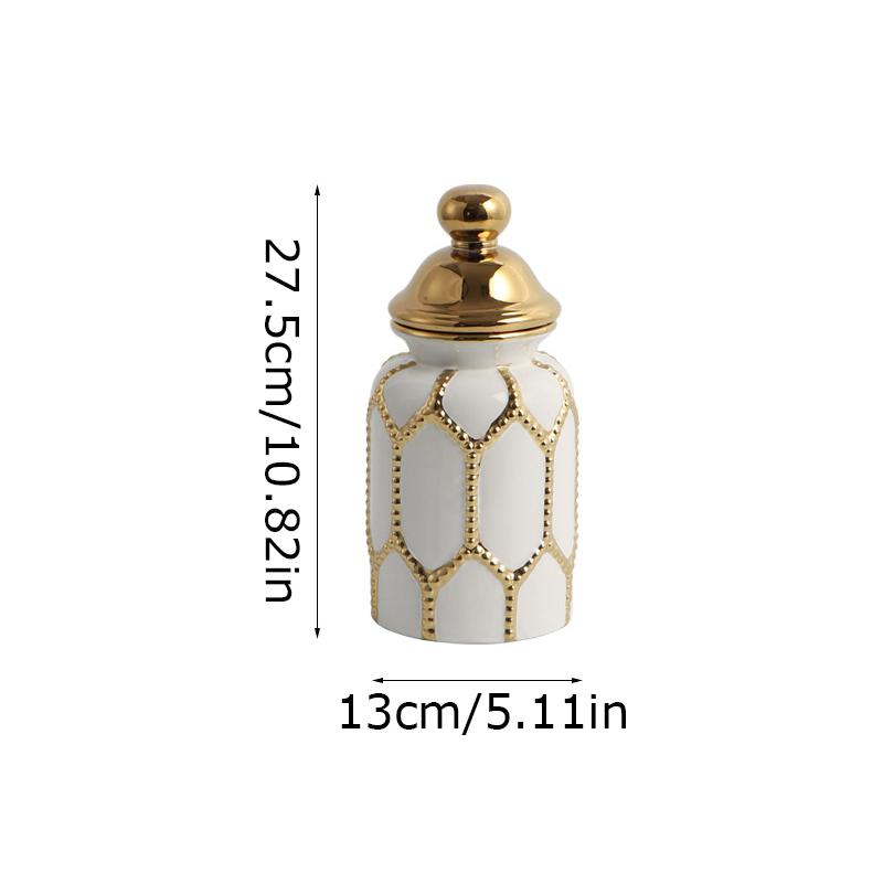 

1 шт. Керамическая ваза Кухонная керамическая общая банка Гостиная Подставка для цветов Спальня С геометрическим узором Элегантная S