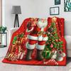 1pc Christmas Santa Claus Blanket - Soft Flannel Throw for Sofa Bed Living Room Travel Camping - Red Holiday Festive Decor Gift