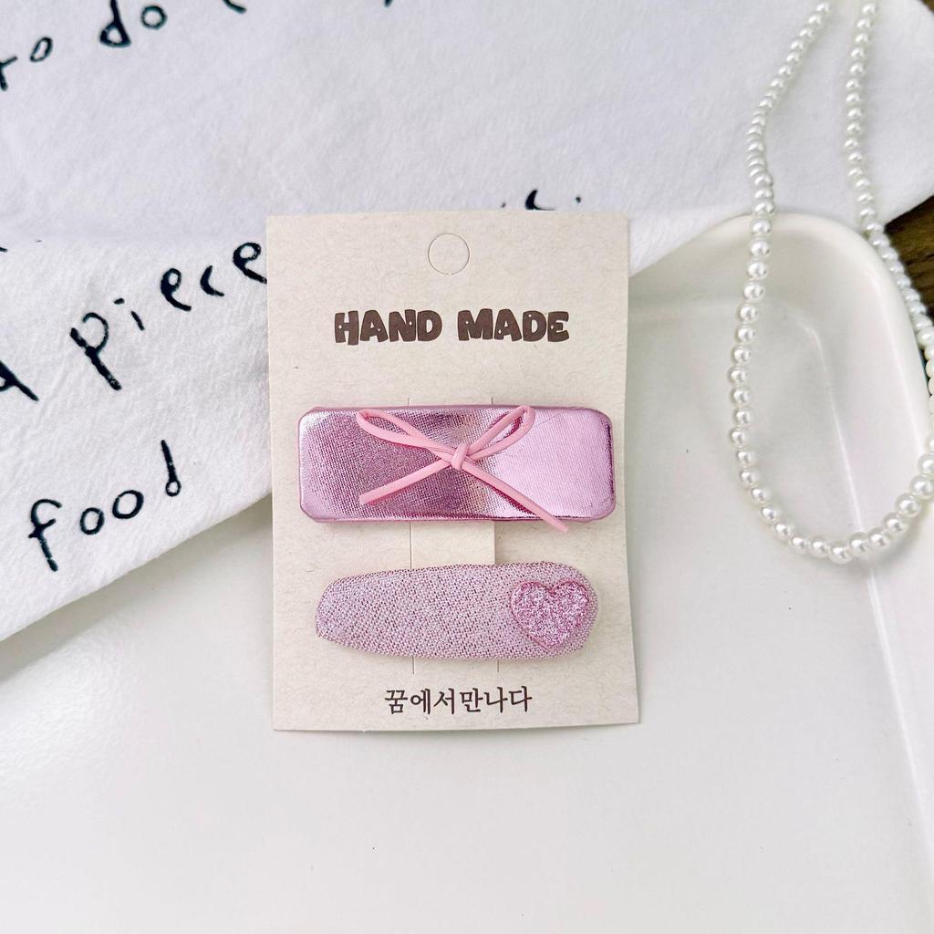 Pink Patent Leather Sweet Girl's Hair Clips - Versatile Bangs & Flyaway Hair Accessories