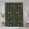 Vintage Black And Green Floral Shower Curtain Dark Bontanical Moss Bathroom Curtains Mid Century Bathroom Decor Waterproof