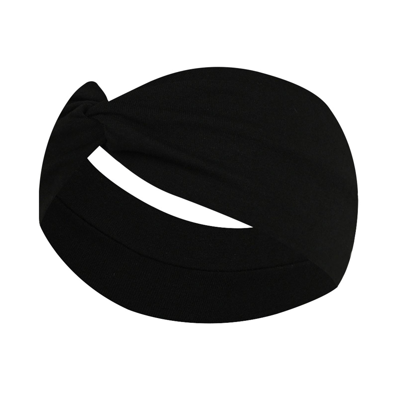 

Унисекс повязка на голову для бега и фитнеса, спортивная, для йоги, влагоотводящая, эластичная, хлопковая чёрный