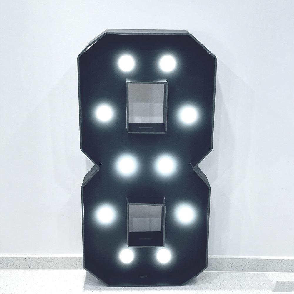 With White Light Black 3FT 91.5cm Marquee Numbers – Fits Birthdays, Anniversaries, Back-to-School & Retirements – Adorn with Balloons/Flowers