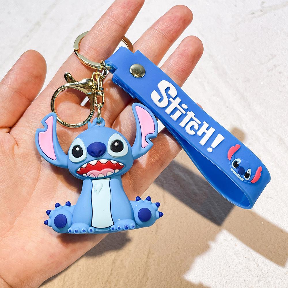 1/6pcs Lilo & Stitch Toys Keychian Anime Stitch Cartoon Keychain Sweet Angel Keychians Women Car Keyring Girl Birthday Gift