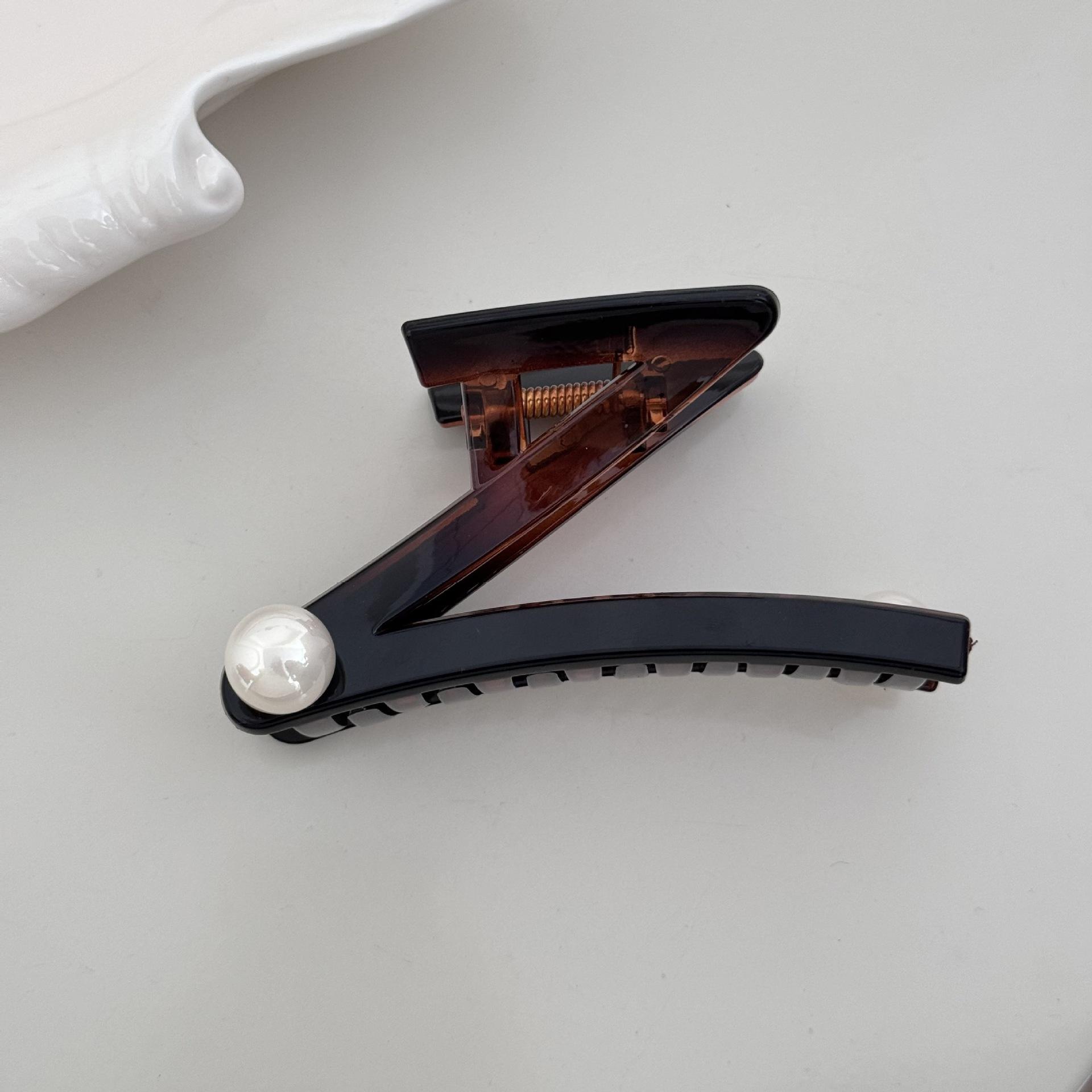 

Летняя нишевая Z-характерная темпераментная жемчужная большая заколка-краб женская новая заколка для волос на затылок заколка-акула головной убор аксессуары шпилька