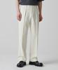 Reverse One-Pleat Wide Hidden Banding Slacks [Cream]