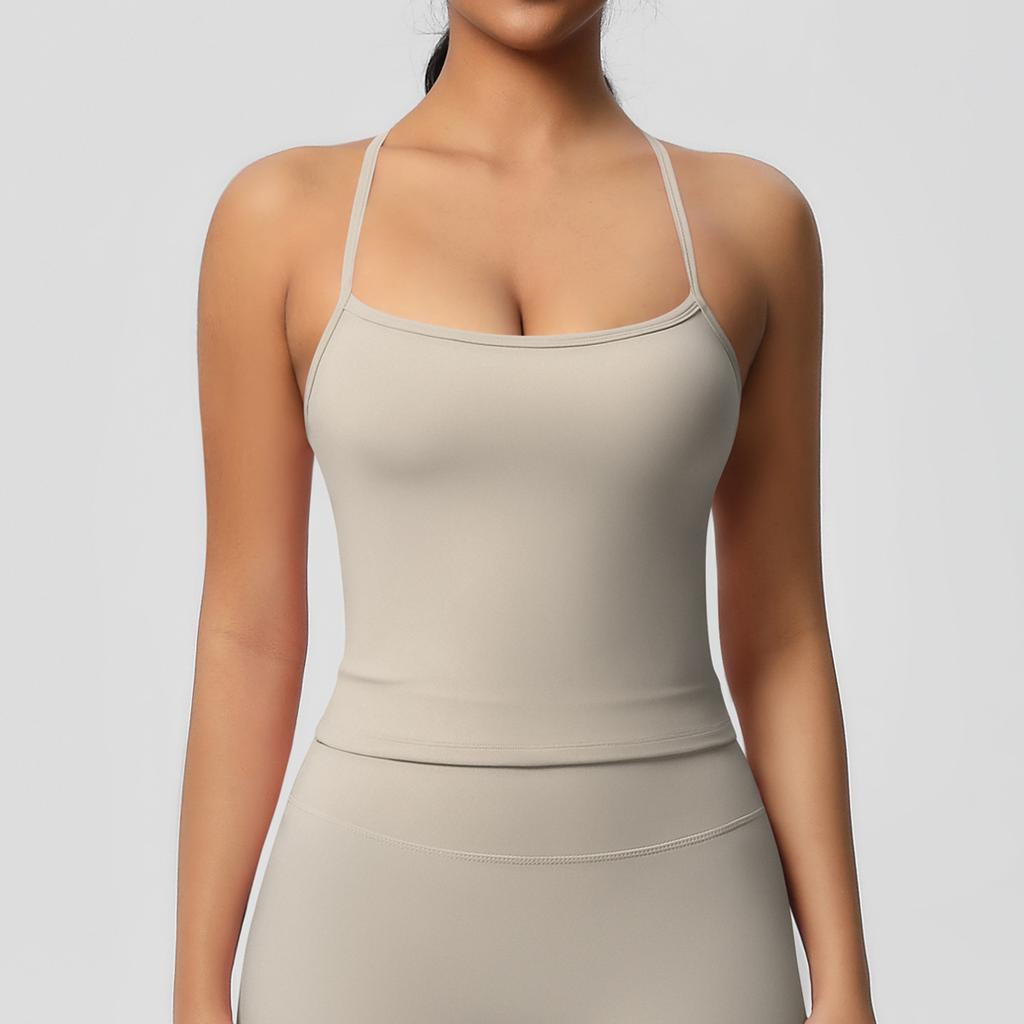 Double Sided Brushed Solid Color Tight Back Long Sports Bra, Running Fitness Yoga Suit, Vest For Women