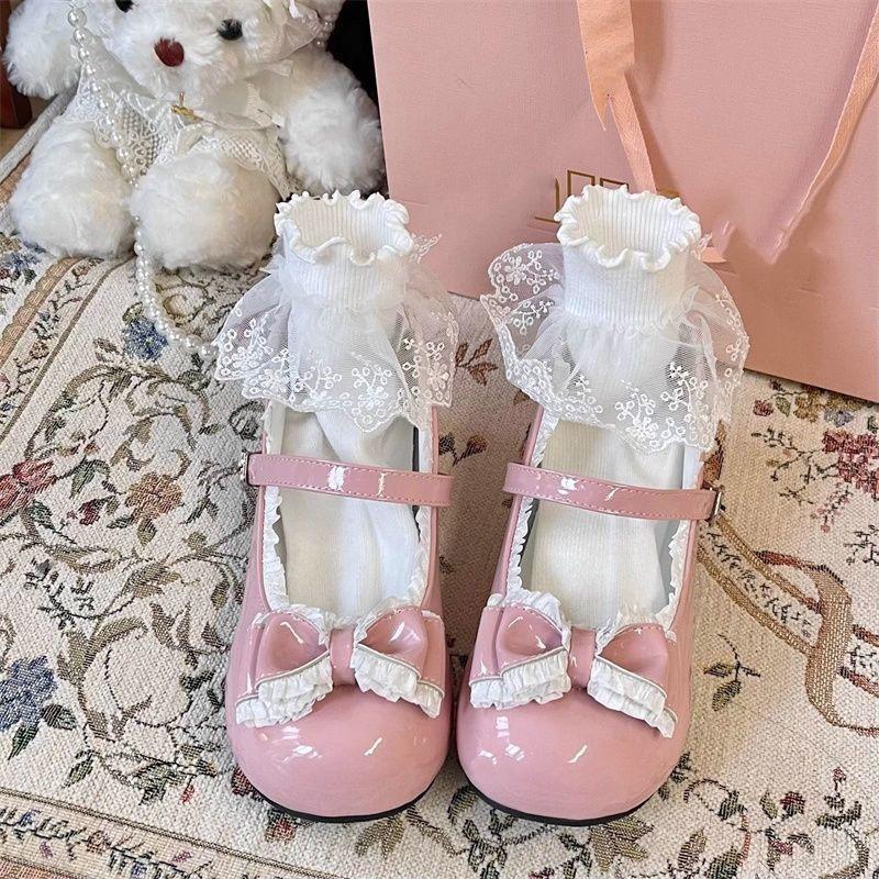 

Японская Лолита с юбкой jk туфли Мэри Джейн женские 2025 лето новые милые маленькие кожаные туфли неглубокие одинарные туфли 40 розовый