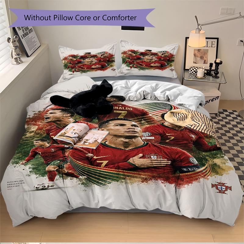 3Pcs Ronaldo'S Legacy Portugal Bedding Sets For All Sizes New 3D Printed Bed Cover Comforter Duvet Cover Pillowcase Bedroom Decoration