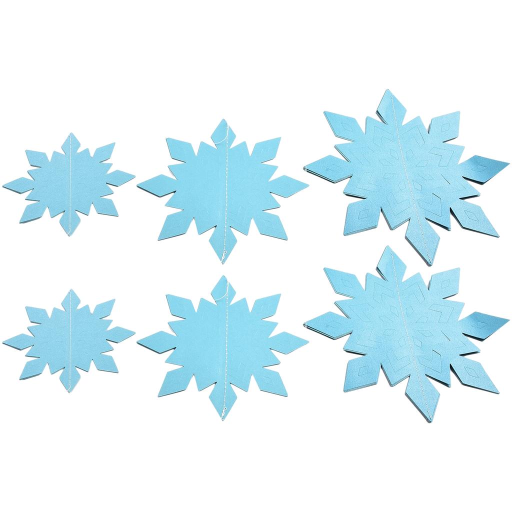 Christmas 3D Snowflake Pendant 6 Pcs set Christmas Party For Decorating Houses Shops Three-dimensional Bedrooms